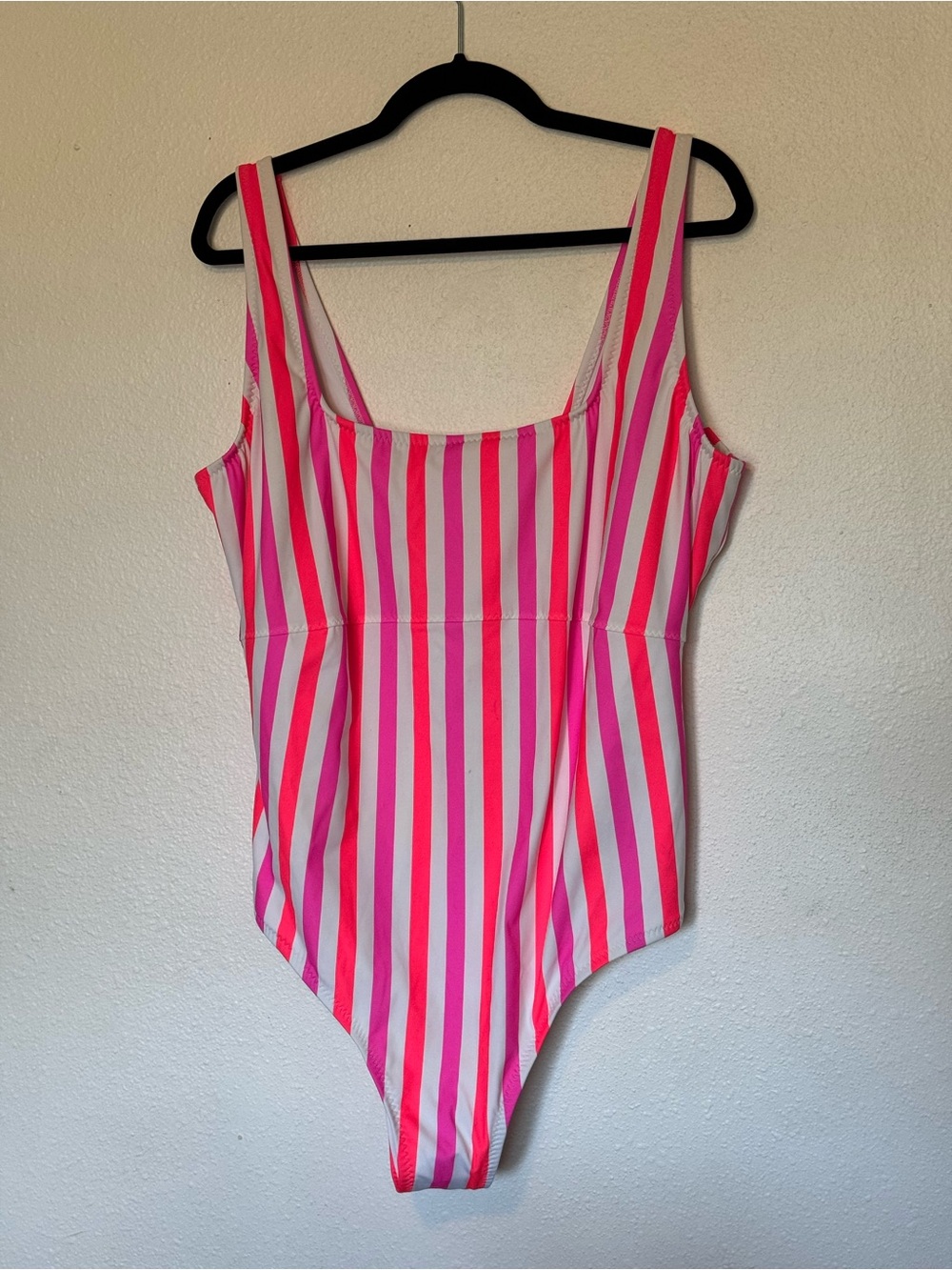Fabletics Hot Pink and White Striped One-Piece XL